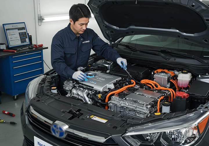 Réparation spécialisée de véhicules hybrides et électriques.